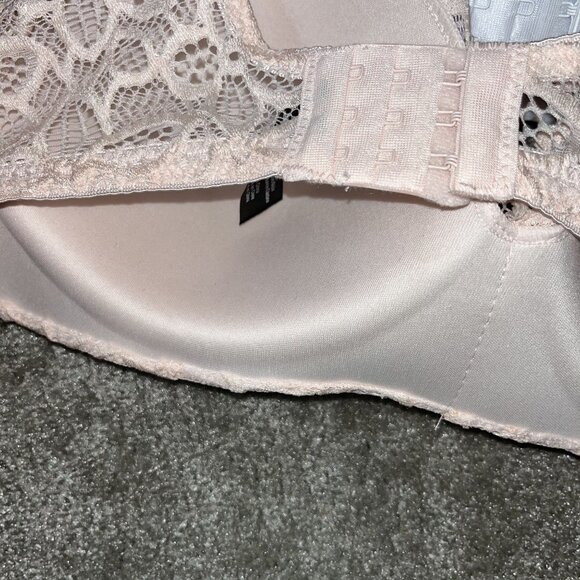 3- Renerofe Soft Comfort Wire-Free Lightly Padded Bras 40D NEW‎ Pink White Rose - Picture 6 of 6